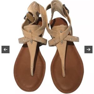 Gently used leather flat sandals
